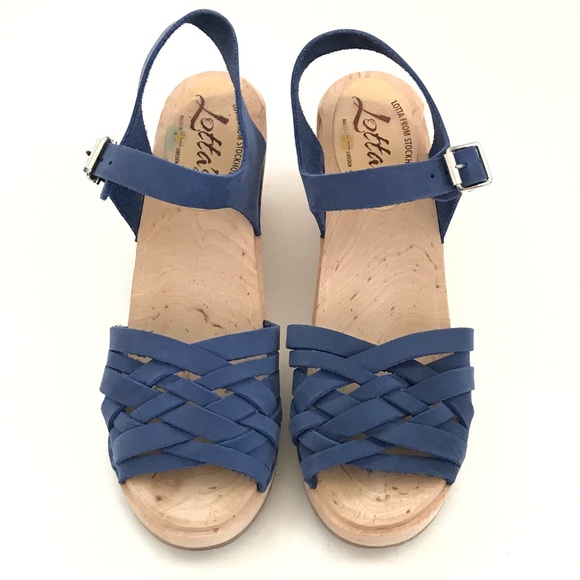 LOTTA’S From Stockholm Clog Sandals Peep Toe Blue Women’s Size 10.5 EU 42 - Picture 3 of 16